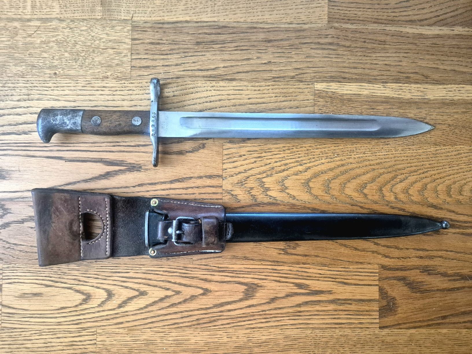 Schweizer Armee Armi bianche: Bajonett Modell 1899 mit Frosch Schweizer Armee, – Usato da Uster venduto da Sleoni