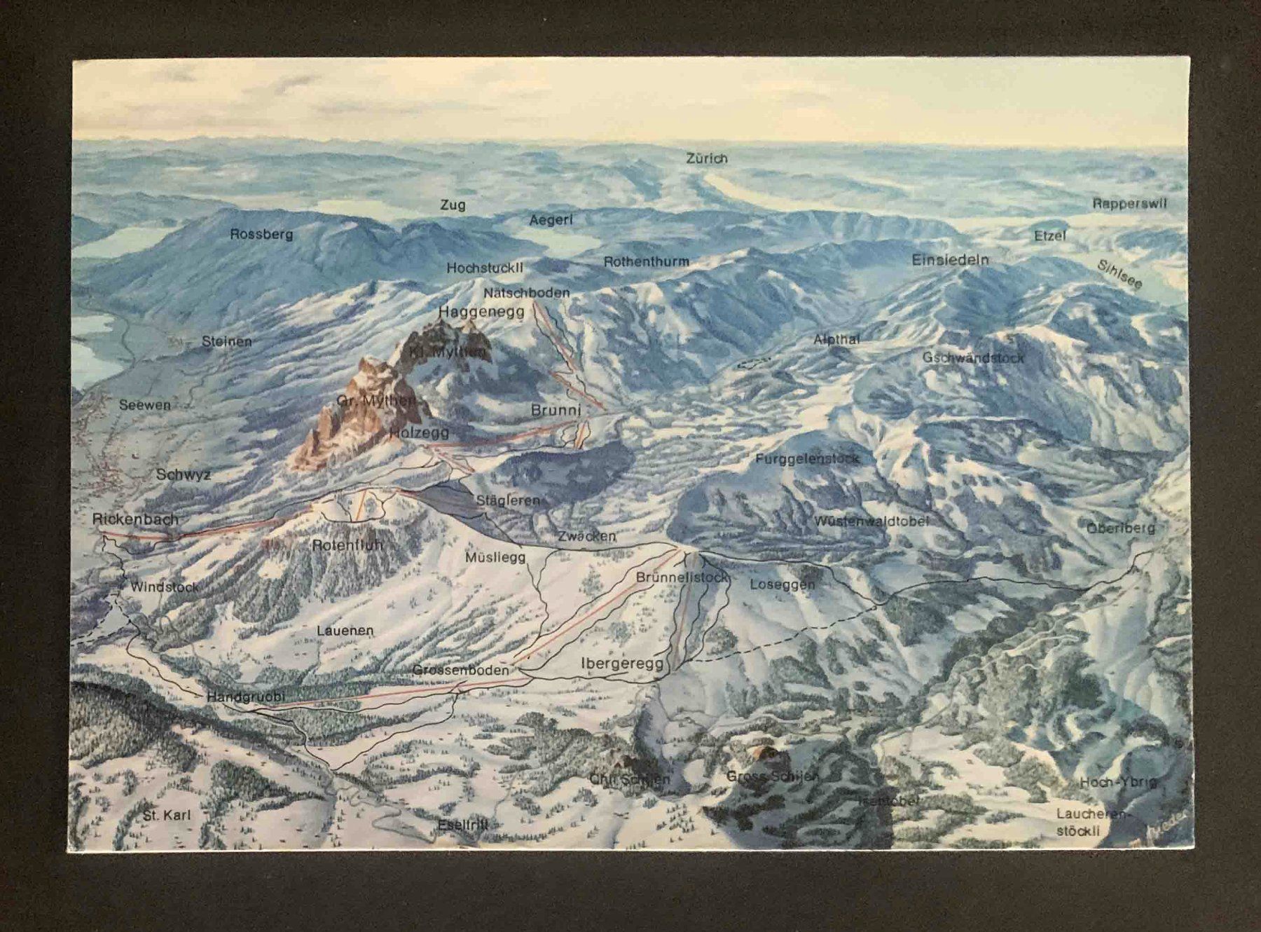 Cartoline postali: AK Skiregion Mythen – Usato da Goldau venduto da artelier1