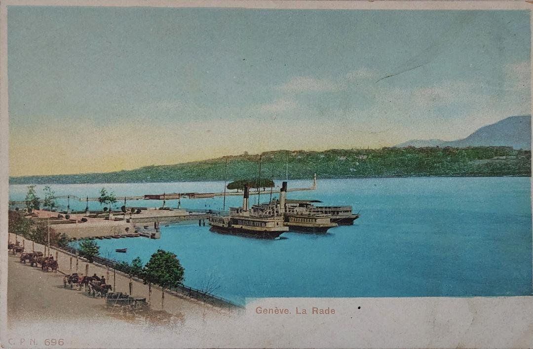 Cartoline postali: GENÈVE - La Rade - 1920 – Usato da Delémont venduto da Domdom1