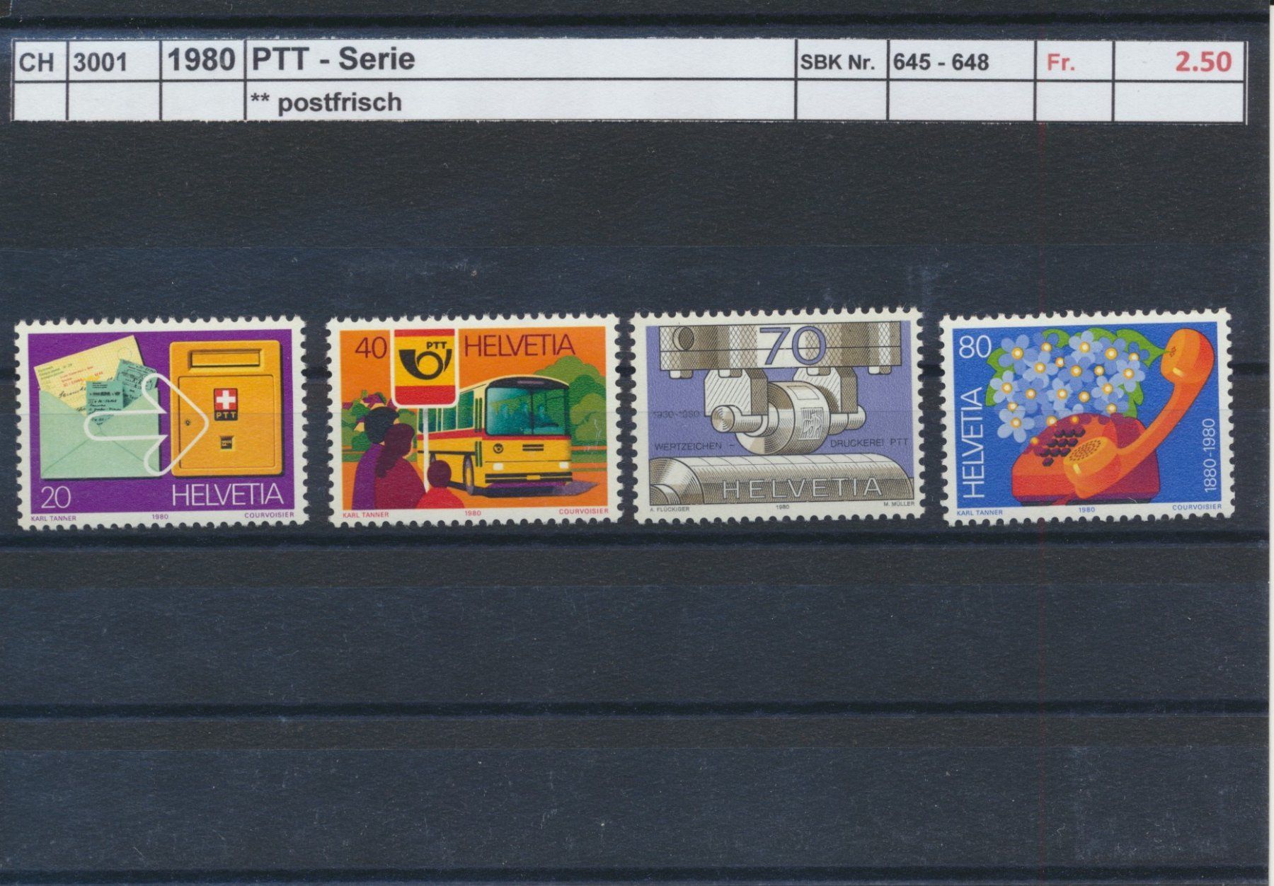 Alle Briefmarken: 1980 "PTT - Serie", ** postfrisch – Neu (gemäss Beschreibung) aus Winterthur von Zupogeru