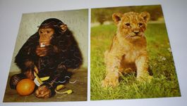 Puzzle f.Kinder je 30er komplett Karton Schimpanse/Löwenbaby
