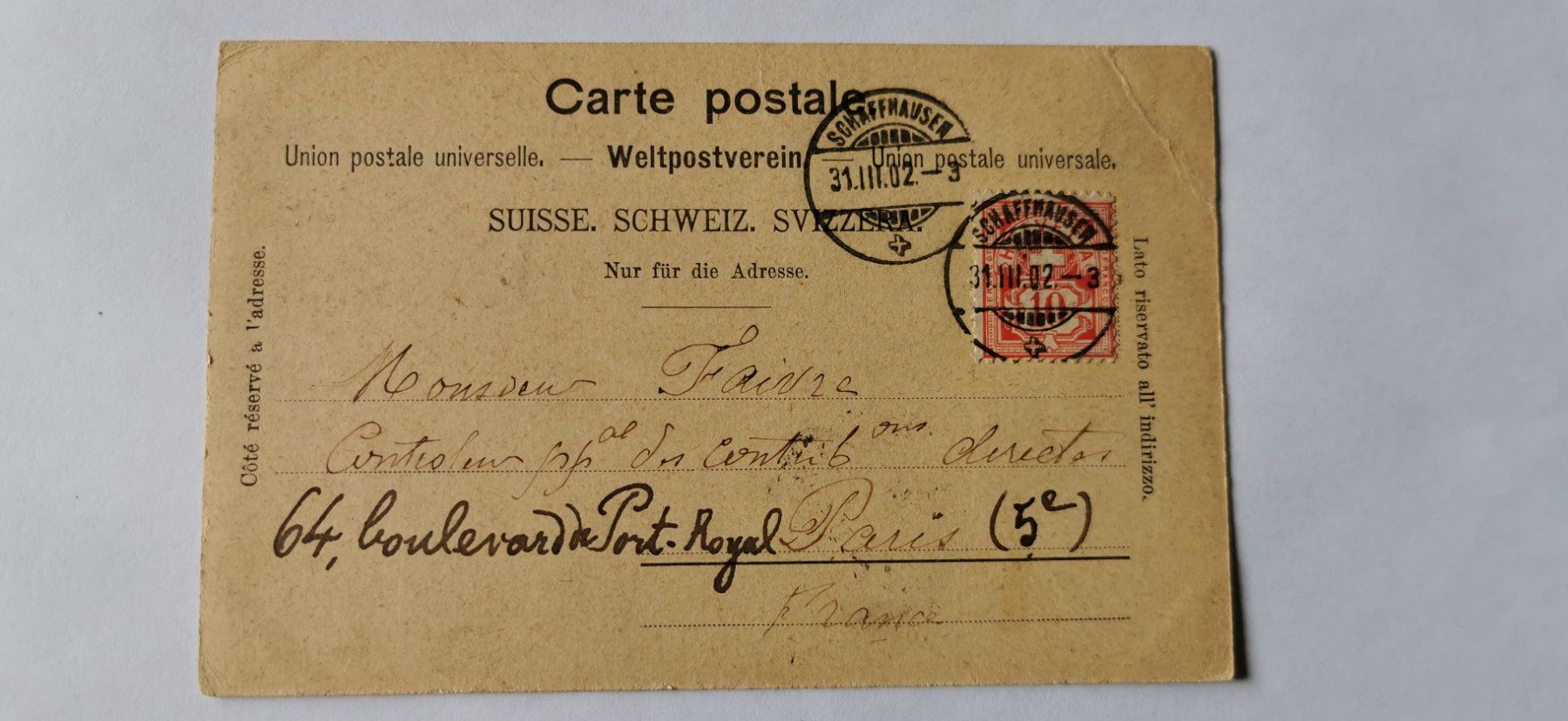 Tutti i francobolli: Carte postale Weltpostverein 1902 – Usato da Aadorf venduto da Chnorli-Furz