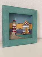 Cadre plage en verre et bois