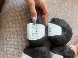 LANG YARNS BABY ALPACA dunkelbraun 4 Knäuel neu