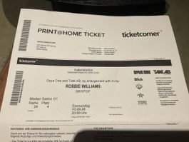 Zu verkaufen zwei Ticket zu Robbie Williams Konzert 