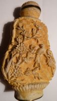 SEHR SELTENER ANTIKER GELBER CINNABRIT FLACON,--7 x 4,5 CM