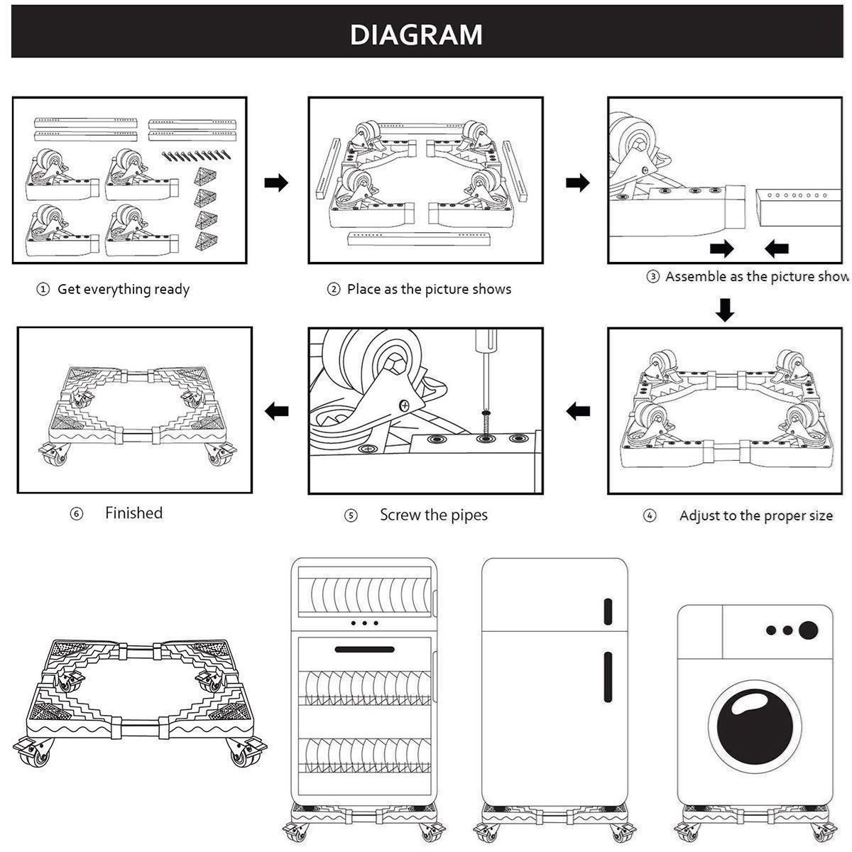 Waschmaschinen: Waschmaschine Rollenbasis Untergestell – Neu (gemäss Beschreibung) aus Thun von Newnewshop 7