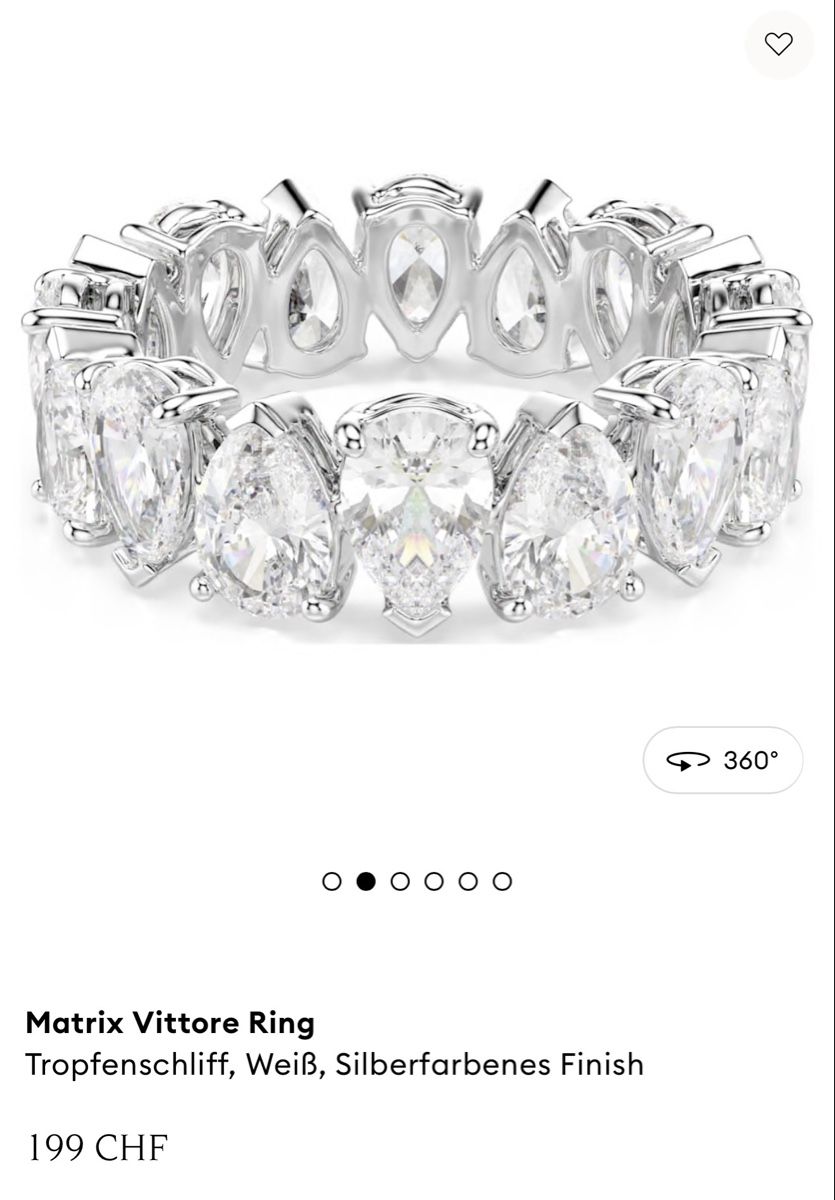 Swarovski Anelli: Swarovski Vittore Ring, Silber, neu – Nuovo (secondo la descrizione) da Glattbrugg venduto da elo_ppw8 2