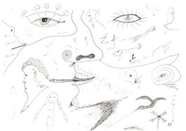 Surreale Zeichnung: Das verdrehte Gesicht
