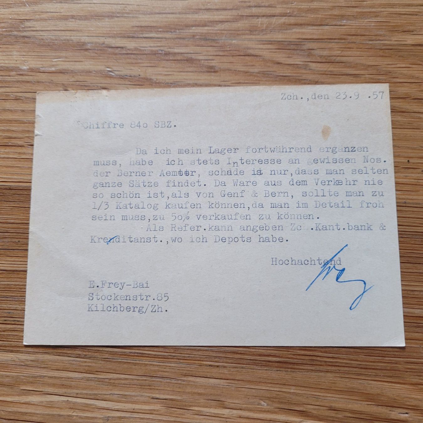 Tutti i francobolli: GS Post Karte Kandersteg 1957 Bern – Usato da Biel/Bienne venduto da Destockweb 1