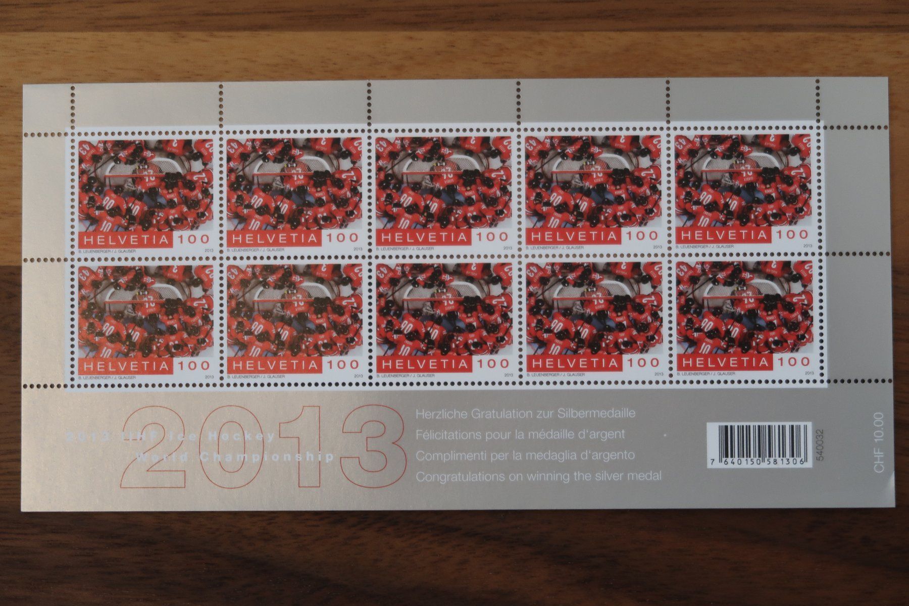 Tutti i francobolli: Briefmarkenbogen Eishockey WM 2013 – Nuovo e nell'imballaggio originale da Erlenbach ZH venduto da milliway_42