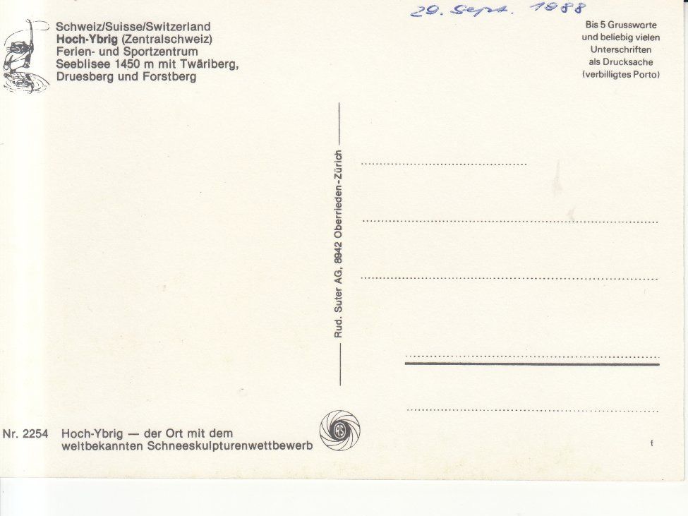 Cartoline postali: Seeblisee 1988 – Usato da Bürglen TG venduto da StampGraf 1