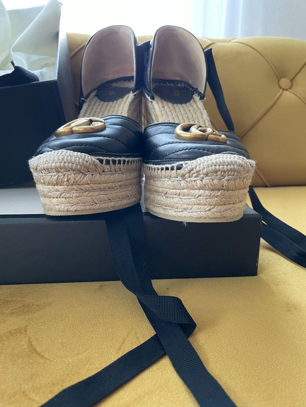 Gucci Scarpe da donna: Gucci Plattform Leder Espadrilles schwarz, Keilabsatz – Usato da Dagmersellen venduto da sheli17 3