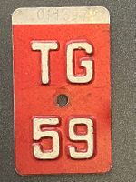 TG 59 - VELONUMMER - FAHRRADSCHILD - PLAQUE DE VELO - TG 59