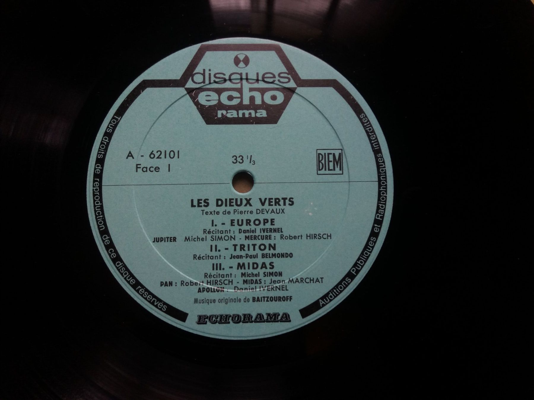 Dischi in vinile: LP 25 cm, Les Dieux Verts - Devaux/Belmondo – Usato da Meyrin venduto da toutatis 3