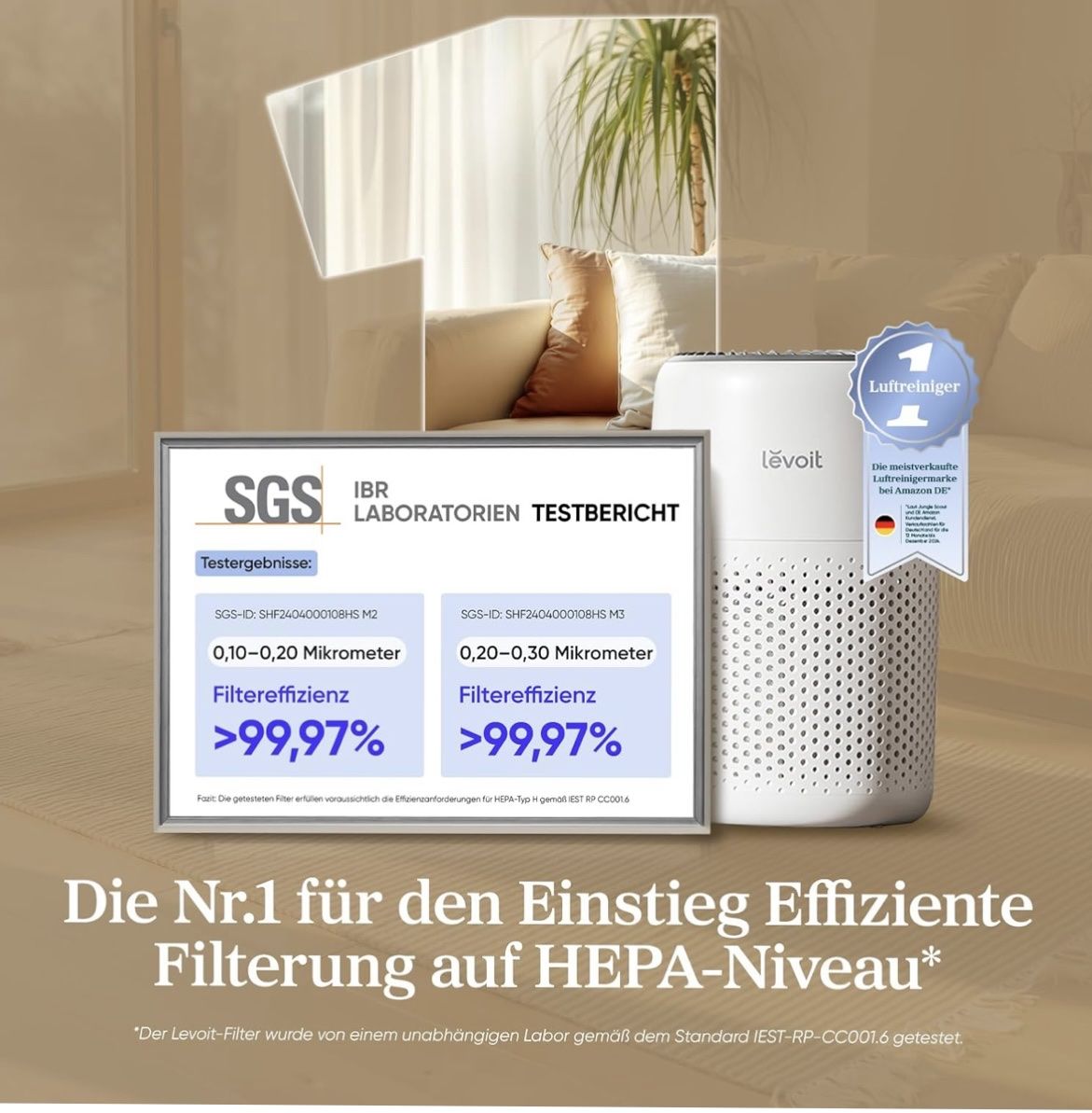 Luftreiniger: Levoit Luftreiniger Core Mini weiss HEPA Filter neuwertig – Gebraucht aus GOLDACH von seller01 1