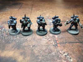 Warhammer 40k Space Marines Infiltrator 5er Set bemahlt