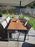 Gartentisch aus Holz mit 6 Stühlen von Acamp, gebraucht .