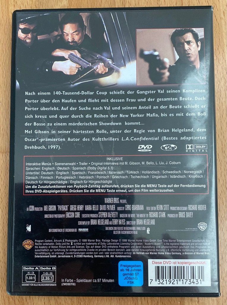 Tutti i DVDs: DVD - Payback Zahltag – Usato da Winterthur venduto da Secondhand-Family 2