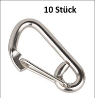 10 Stk. Karabinerhaken INOX Ø 8mm. Kostenfreie Zustellung!