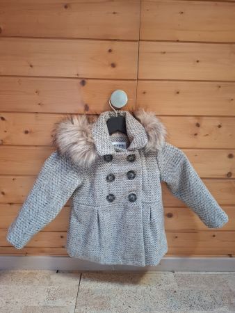 Kinder Jacke mit Kunstfell Kragen Grösse 104