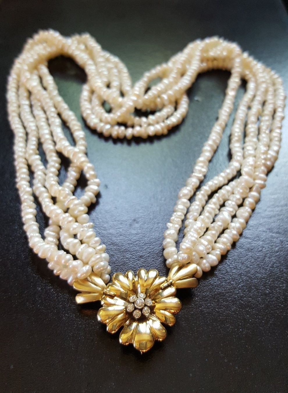 Ketten: Perlen Collier~585 Gold Verschluss/Broch – Gebraucht aus Wald ZH von Aniade 2