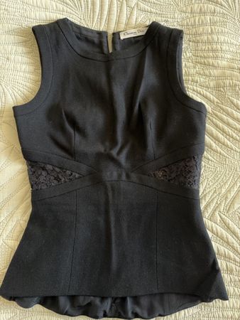 Christian Dior haut noir taille 36 avec dentelle Made in Ita