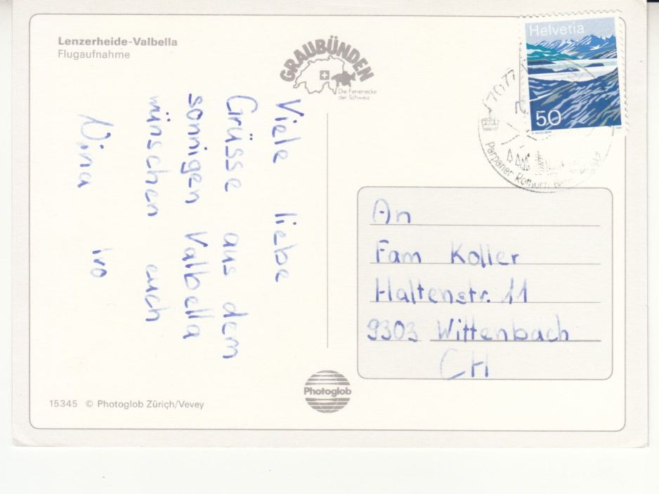 Ansichtskarten: Lenzerheide 1991 – Gebraucht aus Bürglen TG von StampGraf 1