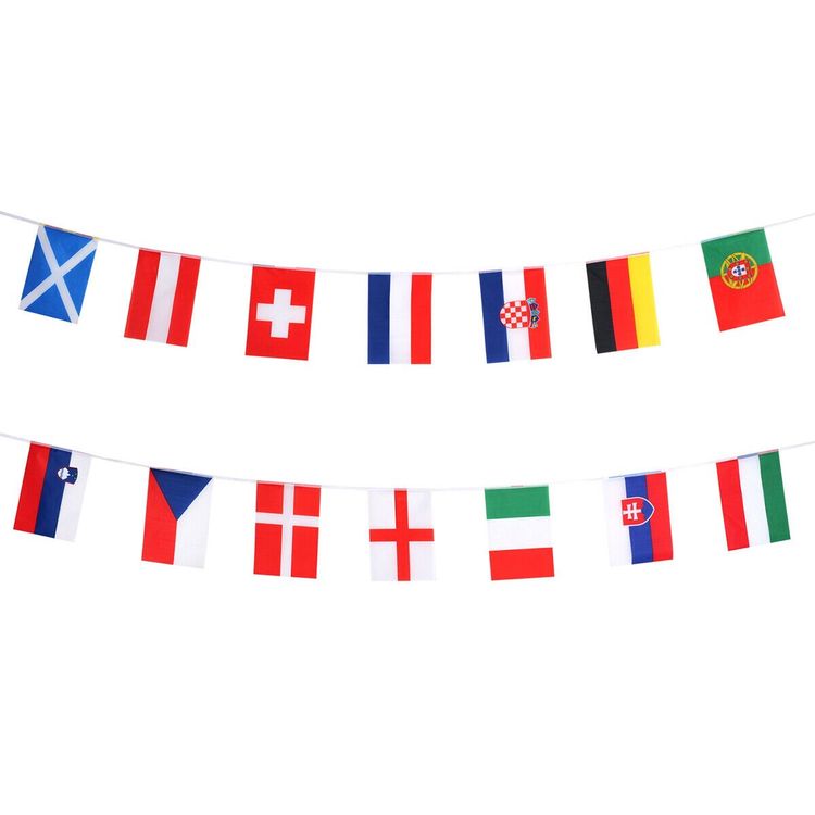 Flaggen Sticker EM Flaggenkette Fußball 2024-30 X 45 Cm, 13,80 M Lang Gratis Aufkleber Flaggen - Foto 8