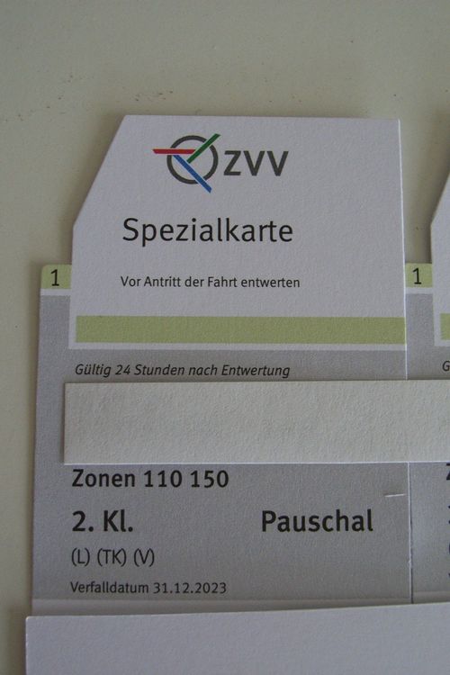 2 x ZVV Tageskarten Zonen 110 und 150, gültig bis 31.12.2023 (Neu und ...