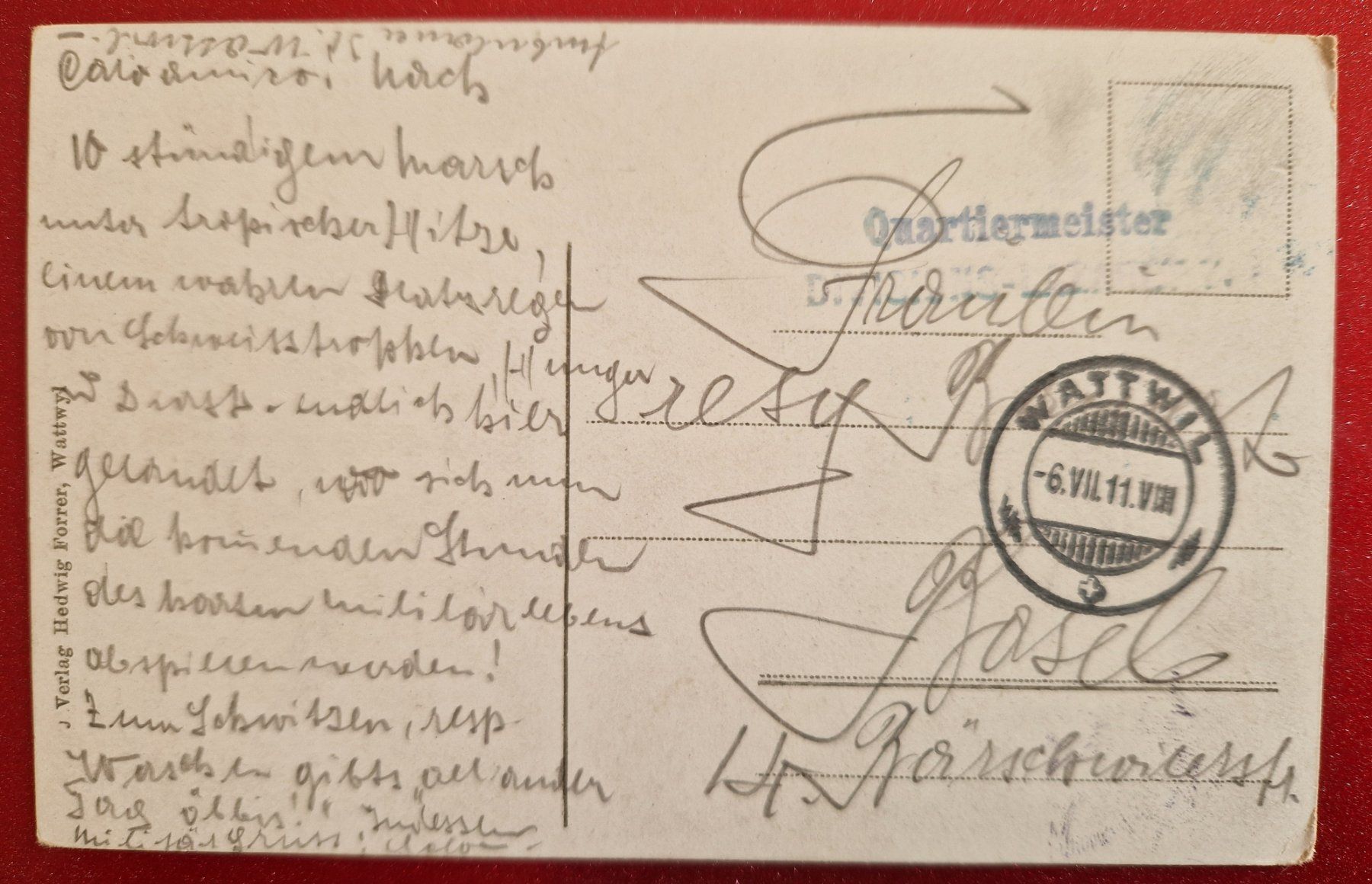 Cartoline postali: Yberg - Wattwyl 1911 – Usato da Melchnau venduto da Fishel 1