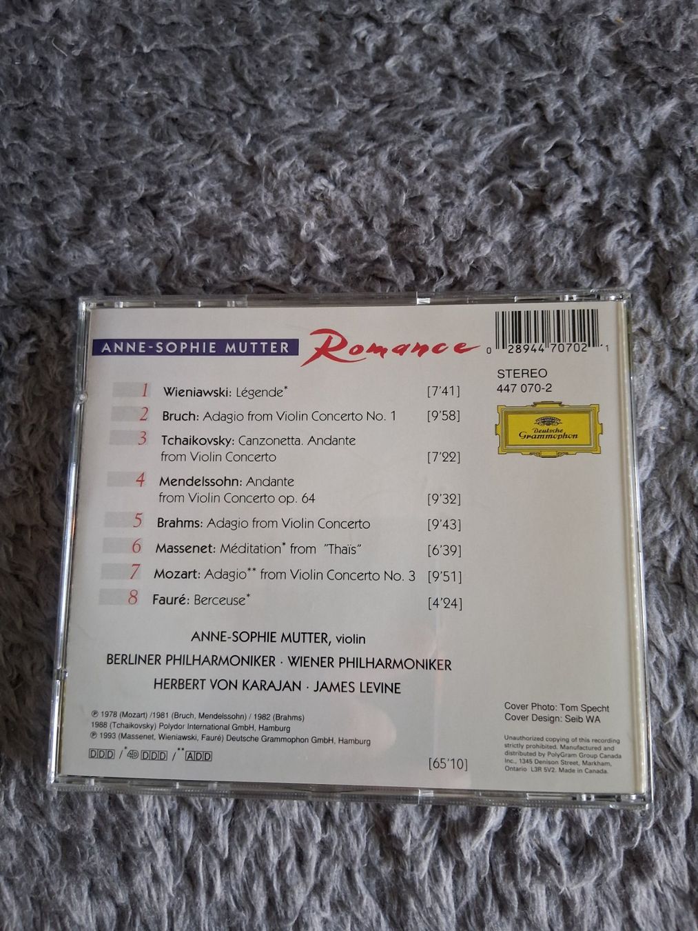 CD: ANNE-SOPHIE MUTTER      ROMANCE    CD – Usato da Wetzikon ZH venduto da Ramones01 1