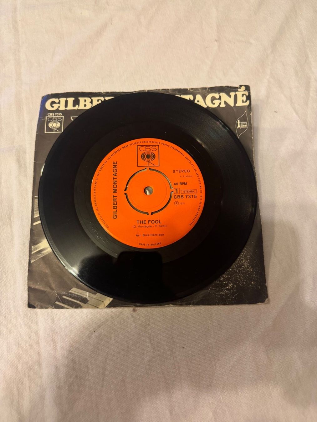 Dischi in vinile: Gilbert Montagné - The Fool / Vinyle 45T – Usato da La Chaux-de-Fonds venduto da Marteaux 2
