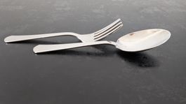 Jezler Silber 800 Kinderbesteck Gabel & Löffel, Vintage