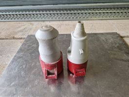Starkstrom Stecker, 2 Stk., Top Zustand, rot, 16A/32A