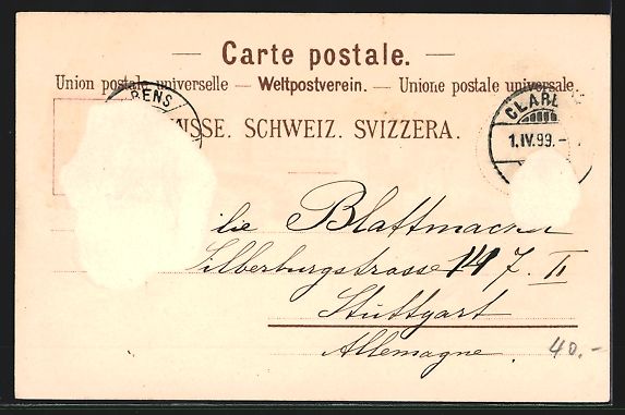 Ansichtskarten: Litho Ragaz, Hotel mit Wasserfontäne – Gebraucht aus Berlin von bartko-reher 1
