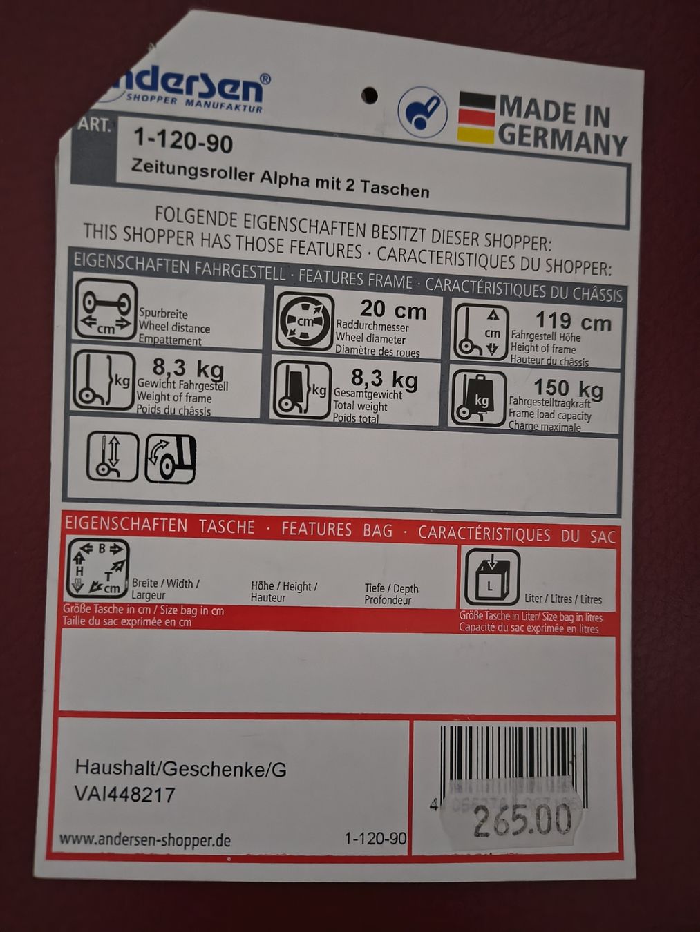 Altro per la casa: Zeitungs und Reklameroller Andersen – Usato da Erlinsbach venduto da Felix_L. 8