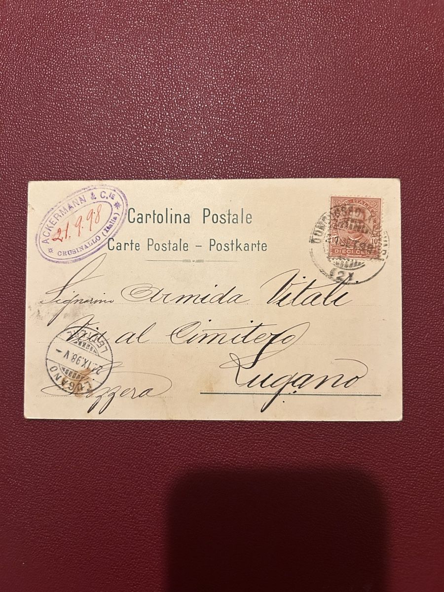 Cartoline postali: Ricordo di Lecco 1898 – Usato da Breganzona venduto da Milesbo 1