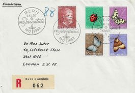 PRO JUVENTUTE SATZ 1952 EINSCHREIBE FDC SCHMETTERLINGE etc.