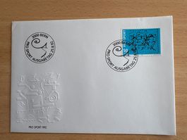 Pro Sport 1992 Ersttagbrief Bern 25.8.92 Briefmarke Sport...