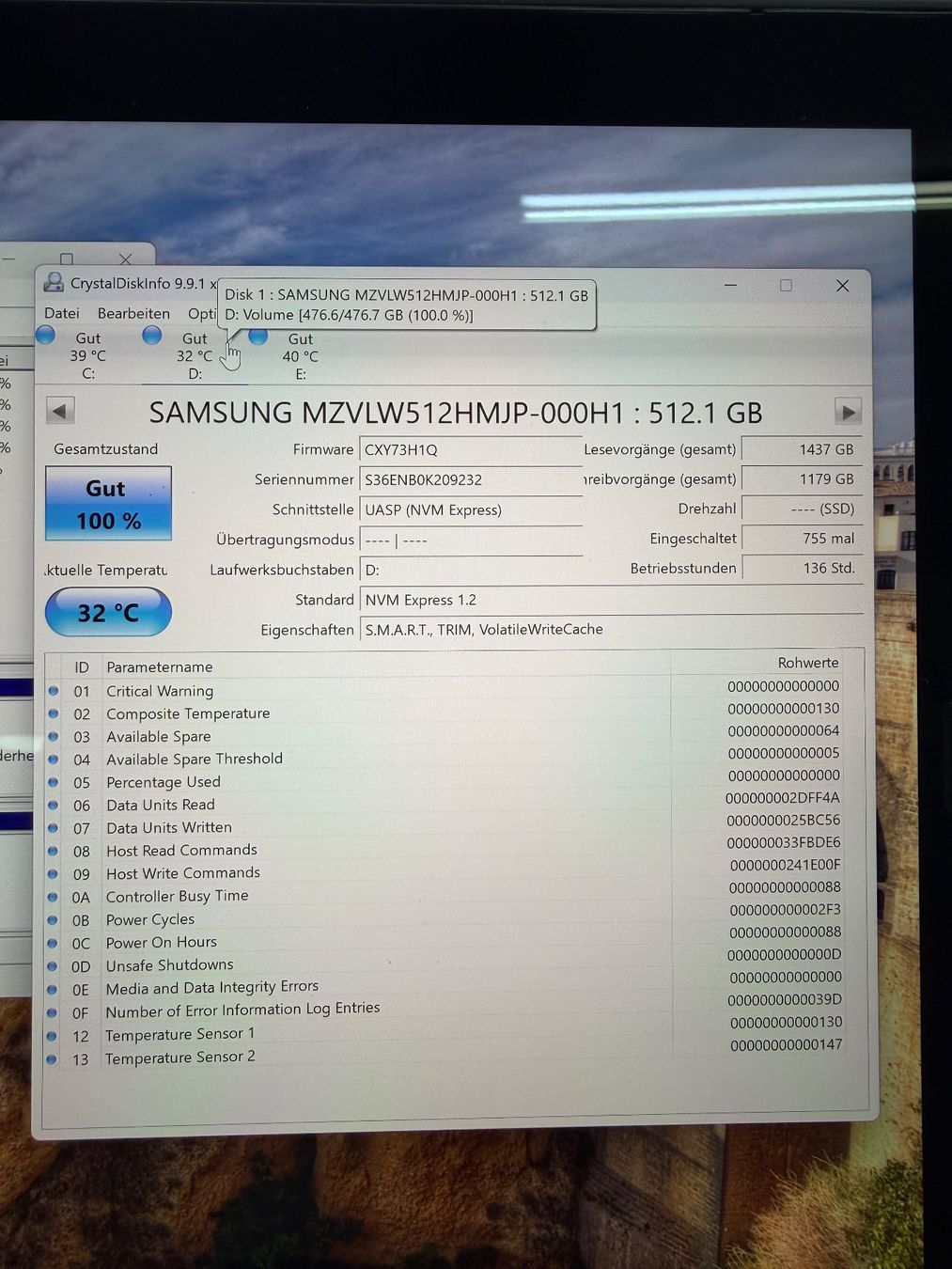 Samsung Dischi rigidi: 512GB Samsung PM961 M.2 SSD – Usato da Bad Zurzach venduto da AlfistaProta 2