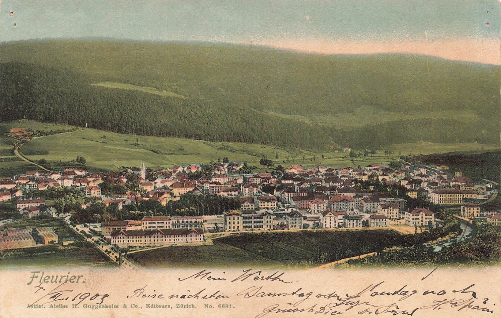 Ansichtskarten: Fleurier NE Val-de-Travers Panorama – Gebraucht aus Biasca von Blenio71
