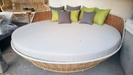 Liegeinsel Lounge Sonneninsel Rattan Loungeliege Gartenliege