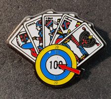 Y541B - Pin Jassen Jasskarten  Zielscheibe 100 Punkte