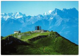 Leysin - Berneuse mit Restaurant, Gondelbahn + Mont Blanc