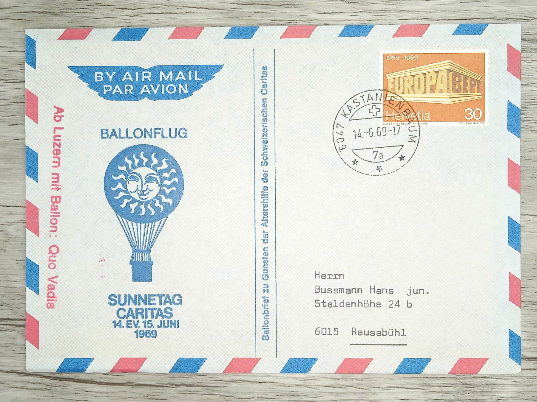 Tutti i francobolli: TR82 Enveloppe + Timbre Suisse 1969 – Usato da Cousset venduto da Patrick_Collections