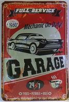 Blechschild 3D-FULL SERVICE GARAGE-MECHA