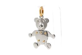 POMELLATO Orsetto Bär Anhänger 18K Gold & Stahl *S4580