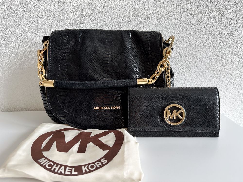 michael-kors-umh-ngetasche-schwarz-gold-gebraucht-in-d-bendorf-f-r