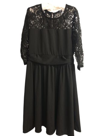 Kleid lange Arme, schwarz, Gr. M (entspricht S)